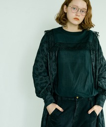 PUAL CE CIN | 襟レースガーゼプルオーバーブラウス(シャツ/ブラウス)