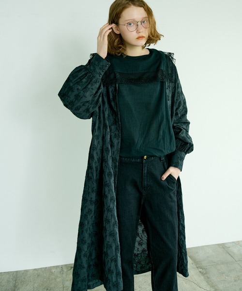 PUAL CE CIN（ピュアルセシン）の「襟レースガーゼプルオーバーブラウス（シャツ/ブラウス・レディース・ブラック/ナチュラル/サックスブルー/キャメル・FREE）」の12枚目の写真