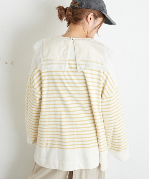 PUAL CE CIN（ピュアルセシン）の「襟レースガーゼプルオーバーブラウス（シャツ/ブラウス・レディース・ブラック/ナチュラル/サックスブルー/キャメル・FREE）」の22枚目の写真