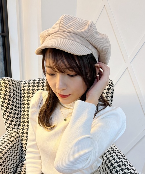 Loueme(ルエム)の「コーデュロイキャスケット(キャスケット・レディース・ブラック/ベージュ/グレー/ブラウン/ベージュ系その他・FREE)」の13枚目の写真