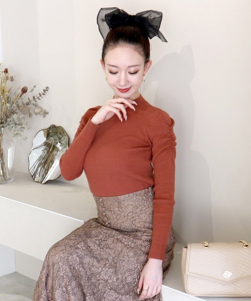 ROYAL PARTY(ロイヤルパーティー)の「【洗えるニット】プチハイネックニットトップス(ニット/セーター・レディース・マルチ/モカ/オレンジ/ライトグレー/パープル/ブラック系その他/ブラック/オフホワイト・FREE)」の7枚目の写真