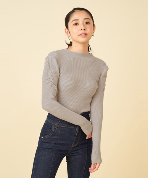 ROYAL PARTY(ロイヤルパーティー)の「【洗えるニット】プチハイネックニットトップス(ニット/セーター・レディース・マルチ/モカ/オレンジ/ライトグレー/パープル/ブラック系その他/ブラック/オフホワイト・FREE)」の6枚目の写真