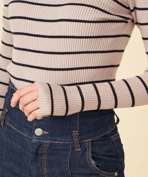 ROYAL PARTY(ロイヤルパーティー)の「【洗えるニット】プチハイネックニットトップス(ニット/セーター・レディース・マルチ/モカ/オレンジ/ライトグレー/パープル/ブラック系その他/ブラック/オフホワイト・FREE)」の13枚目の写真