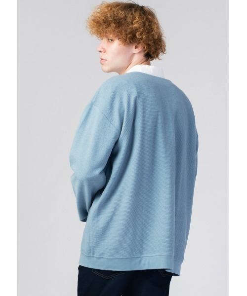 Design Tshirts Store graniph（デザイン　ティーシャツ　ストア　グラニフ）の「マスタッシュバリエーション｜フロントデザインカーディガン（カーディガン/ボレロ・メンズ・ブルー・SMALL/MEDIUM/LARGE）」の10枚目の写真