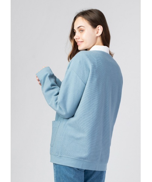 Design Tshirts Store graniph（デザイン　ティーシャツ　ストア　グラニフ）の「マスタッシュバリエーション｜フロントデザインカーディガン（カーディガン/ボレロ・メンズ・ブルー・SMALL/MEDIUM/LARGE）」の9枚目の写真