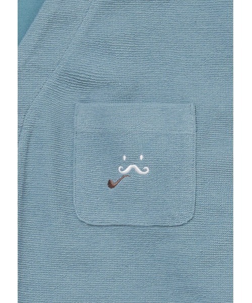 Design Tshirts Store graniph（デザイン　ティーシャツ　ストア　グラニフ）の「マスタッシュバリエーション｜フロントデザインカーディガン（カーディガン/ボレロ・メンズ・ブルー・SMALL/MEDIUM/LARGE）」の5枚目の写真