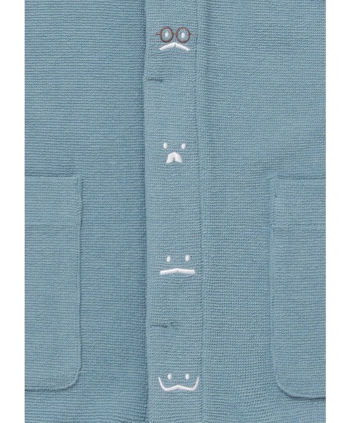 Design Tshirts Store graniph（デザイン　ティーシャツ　ストア　グラニフ）の「マスタッシュバリエーション｜フロントデザインカーディガン（カーディガン/ボレロ・メンズ・ブルー・SMALL/MEDIUM/LARGE）」の3枚目の写真