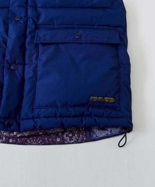 CUBE SUGAR（キューブシュガー）の「リサイクルエアコンダウン オーバーサイズ ベスト（ダウンベスト・レディース・カーキ/ブルー・M）」の18枚目の写真