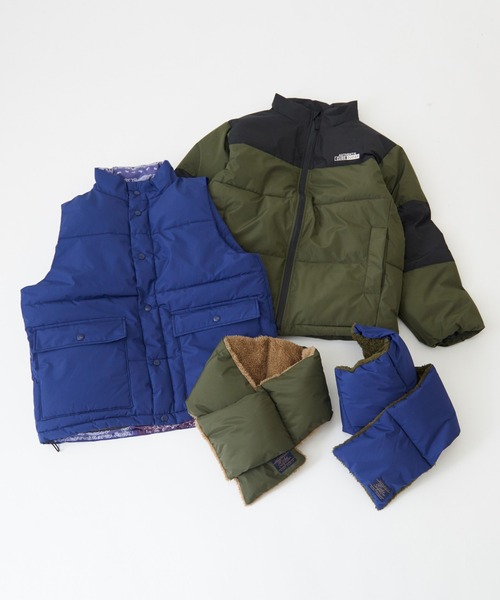 CUBE SUGAR（キューブシュガー）の「リサイクルエアコンダウン オーバーサイズ ベスト（ダウンベスト・レディース・カーキ/ブルー・M）」の19枚目の写真