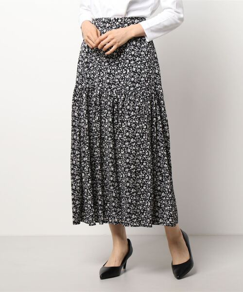 MLI'A（エムリア）の「アソート柄ロングスカート（スカート・レディース・アイボリー/ブルー系8/ブラウン/ブラック/ブラック系4・FREE）」の4枚目の写真