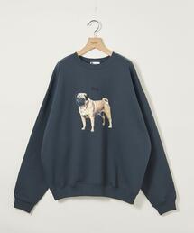 【WEB店限定】＜info. BEAUTY&YOUTH＞ ドッグプリント スーパービッグ スウェット