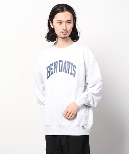 BEN DAVIS(ベンデイビス)の「【BEN DAVIS/ベンデイビス】 カレッジロゴプリント クルーネック スウェット(スウェット・メンズ・ライトグレー/ブラック/パープル/ネイビー・M/L/XL)」の11枚目の写真
