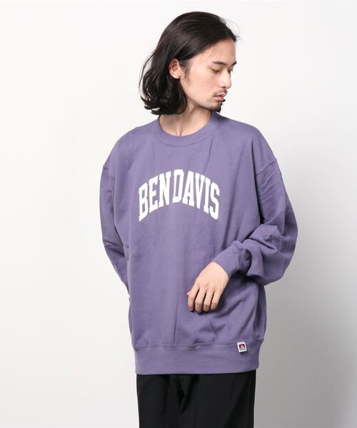 BEN DAVIS(ベンデイビス)の「【BEN DAVIS/ベンデイビス】 カレッジロゴプリント クルーネック スウェット(スウェット・メンズ・ライトグレー/ブラック/パープル/ネイビー・M/L/XL)」の12枚目の写真