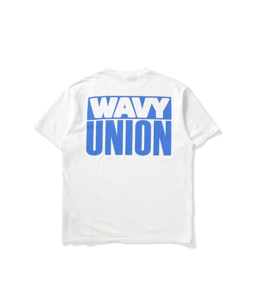 UNION（ユニオン）の「WAVY BLOCK S/S TEE UNION ユニオン Tシャツ（Tシャツ/カットソー・メンズ・ホワイト×ブルー/ブルー系その他・LARGE/MEDIUM/SMALL/X-LARGE）」の7枚目の写真