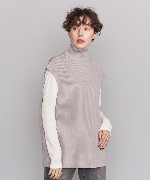 AURALEE（オーラリー）の「＜AURALEE＞リブタートルネック ベスト Ψ（ベスト・レディース・オレンジ/ベージュ・1）」の2枚目の写真