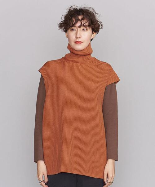 AURALEE（オーラリー）の「＜AURALEE＞リブタートルネック ベスト Ψ（ベスト・レディース・オレンジ/ベージュ・1）」の3枚目の写真