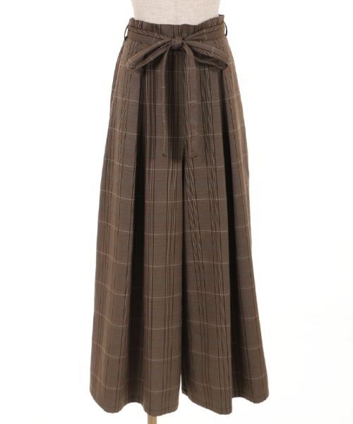 285◇ジャガードショートパンツ 茶 ブラウン axes femme アクシーズ ベルト付ショートパンツ[品番：IGAW0004380]｜axes femme