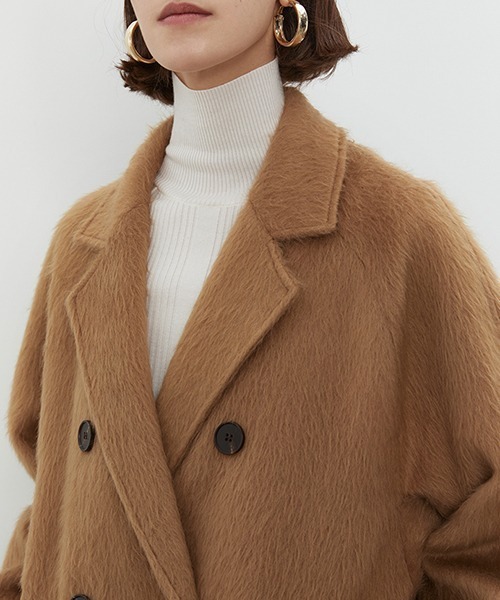 UNSPOKEN（アンスポクン）の「【UNSPOKEN】Double breasted mid-length coat UD20W051（その他アウター・レディース・ブラウン・M/S）」の4枚目の写真