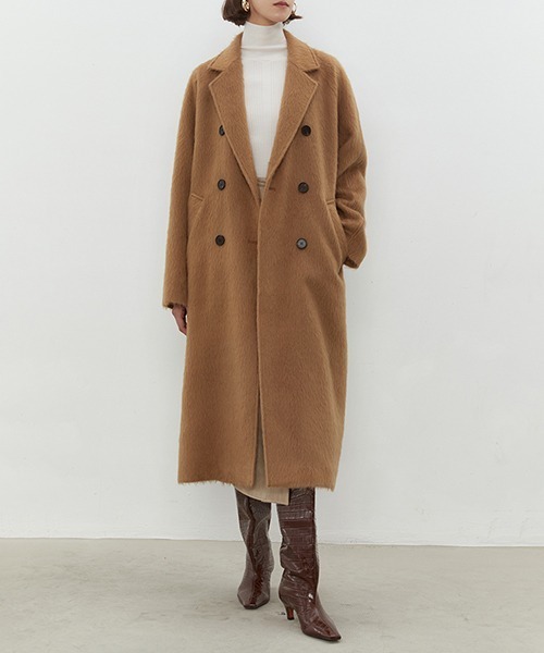 UNSPOKEN（アンスポクン）の「【UNSPOKEN】Double breasted mid-length coat UD20W051（その他アウター・レディース・ブラウン・M/S）」の8枚目の写真