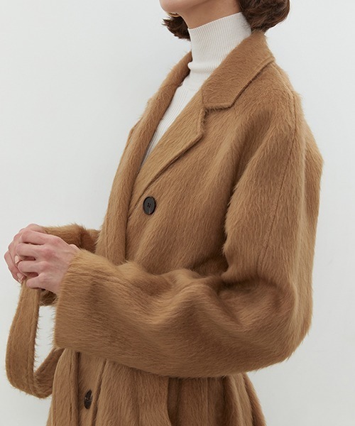 UNSPOKEN（アンスポクン）の「【UNSPOKEN】Double breasted mid-length coat UD20W051（その他アウター・レディース・ブラウン・M/S）」の14枚目の写真