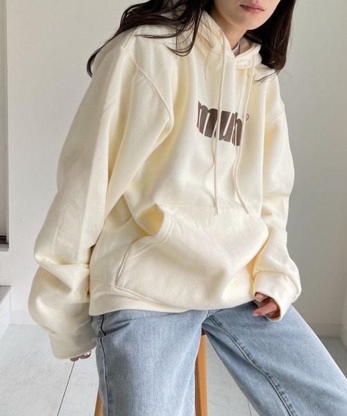 muahmuah（ムーアムーア）の「【muah muah/ムーアムーア】BALANCE MUAHLOGO OVERFIT HOODIE（パーカー・レディース・グレー/インディゴブルー/ブルー/クリーム/ラベンダー/ブラック・FREE）」の22枚目の写真