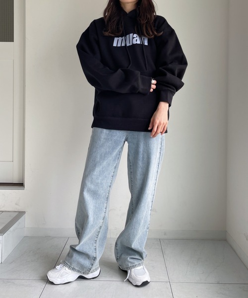 muahmuah（ムーアムーア）の「【muah muah/ムーアムーア】BALANCE MUAHLOGO OVERFIT HOODIE（パーカー・レディース・グレー/インディゴブルー/ブルー/クリーム/ラベンダー/ブラック・FREE）」の11枚目の写真