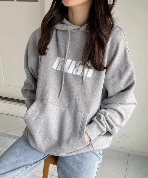 muahmuah（ムーアムーア）の「【muah muah/ムーアムーア】BALANCE MUAHLOGO OVERFIT HOODIE（パーカー・レディース・グレー/インディゴブルー/ブルー/クリーム/ラベンダー/ブラック・FREE）」の14枚目の写真