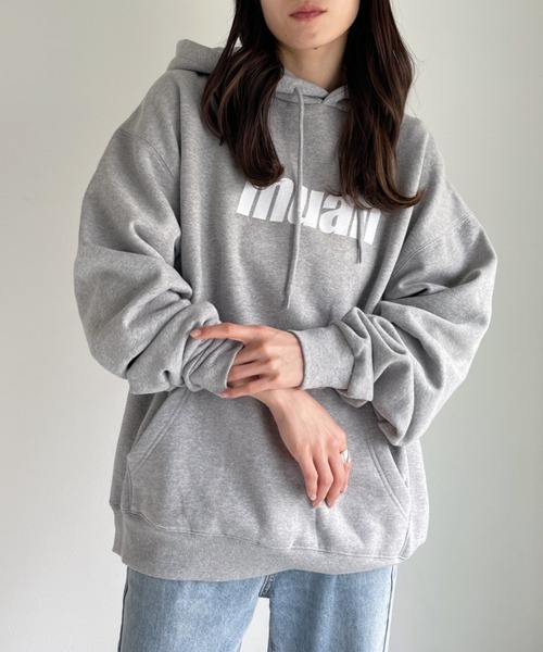 muahmuah（ムーアムーア）の「【muah muah/ムーアムーア】BALANCE MUAHLOGO OVERFIT HOODIE（パーカー・レディース・グレー/インディゴブルー/ブルー/クリーム/ラベンダー/ブラック・FREE）」の13枚目の写真