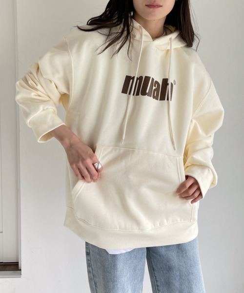muahmuah（ムーアムーア）の「【muah muah/ムーアムーア】BALANCE MUAHLOGO OVERFIT HOODIE（パーカー・レディース・グレー/インディゴブルー/ブルー/クリーム/ラベンダー/ブラック・FREE）」の20枚目の写真
