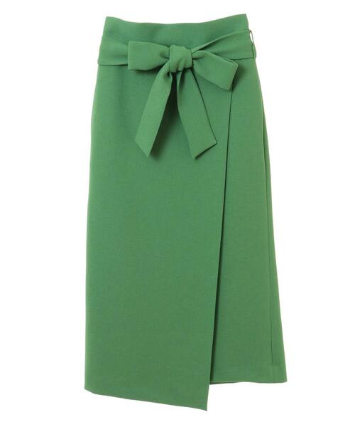 Tiara（ティアラ）の「ラップ風セミタイトスカート（スカート・レディース・ブラック/グリーン/キャメル・M/S）」の6枚目の写真