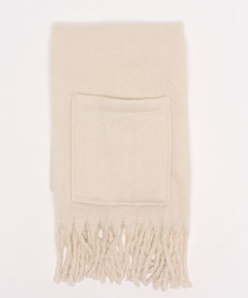 KOBE LETTUCE（コウベレタス）の「2wayフリンジ大判ストール（ストール/ショール・レディース・ブラック/ライトベージュ/アイボリー/ブラウン・FREE）」の2枚目の写真