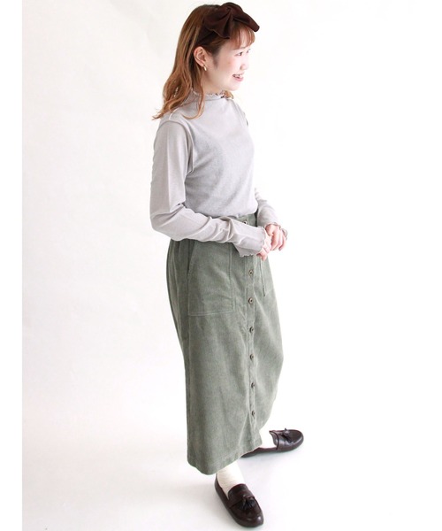 ehka sopo（エヘカソポ）の「シアーボトルネックTシャツ（Tシャツ/カットソー・レディース・オフホワイト/グレー/ブラック・ﾌﾘ-）」の9枚目の写真