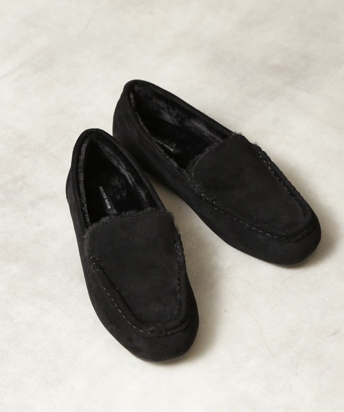 NATURAL BEAUTY BASIC（ナチュラルビューティーベーシック）の「ボアモカシン（モカシン/デッキシューズ・レディース・ブラック/グレー系その他/ベージュ・LARGE/MEDIUM/SMALL）」の6枚目の写真