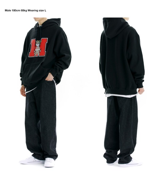 MAHAGRID(マハグリッド)の「A'GEM/9 × .kom『mahagrid/マハグリッド』JIMMY M LOGO HOODIE/ジミー Mロゴ プルオーバーパーカー(パーカー・メンズ・ブラック/グレー/ネイビー・M/L)」の6枚目の写真