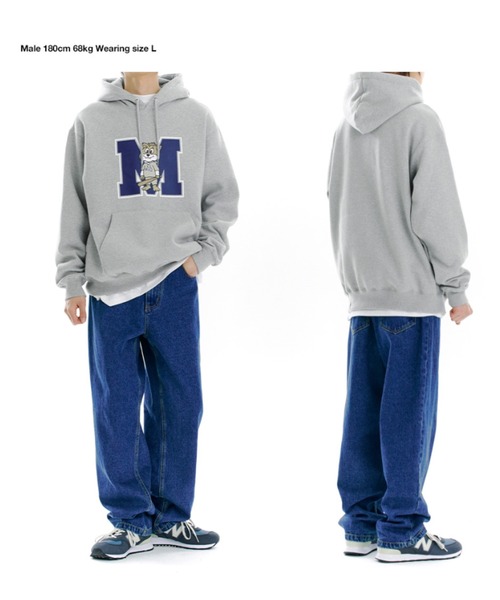 MAHAGRID(マハグリッド)の「A'GEM/9 × .kom『mahagrid/マハグリッド』JIMMY M LOGO HOODIE/ジミー Mロゴ プルオーバーパーカー(パーカー・メンズ・ブラック/グレー/ネイビー・M/L)」の11枚目の写真