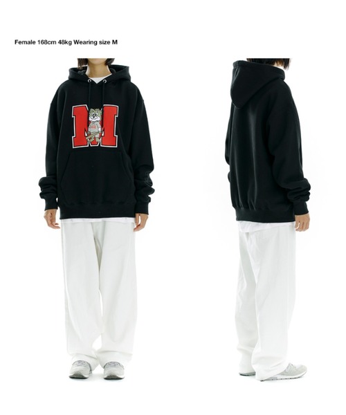 MAHAGRID(マハグリッド)の「A'GEM/9 × .kom『mahagrid/マハグリッド』JIMMY M LOGO HOODIE/ジミー Mロゴ プルオーバーパーカー(パーカー・メンズ・ブラック/グレー/ネイビー・M/L)」の7枚目の写真