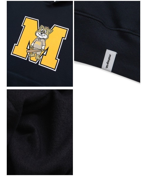 MAHAGRID(マハグリッド)の「A'GEM/9 × .kom『mahagrid/マハグリッド』JIMMY M LOGO HOODIE/ジミー Mロゴ プルオーバーパーカー(パーカー・メンズ・ブラック/グレー/ネイビー・M/L)」の16枚目の写真