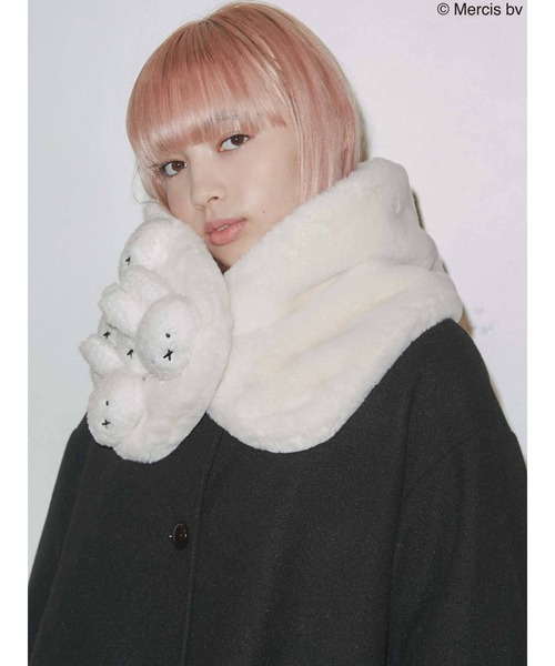 もこもこmiffyティペット　ミッフィー　ホワイト　白　マフラー merry jenny メリージェニー ミッフィー もこもこmiffyティ