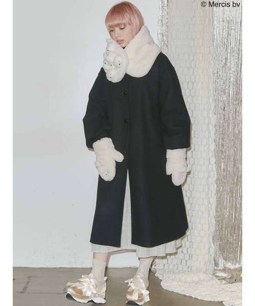 merry jenny（メリージェニー）の「もこもこmiffyティペット（マフラー・レディース・オフホワイト/ブラック・FREE）」の15枚目の写真