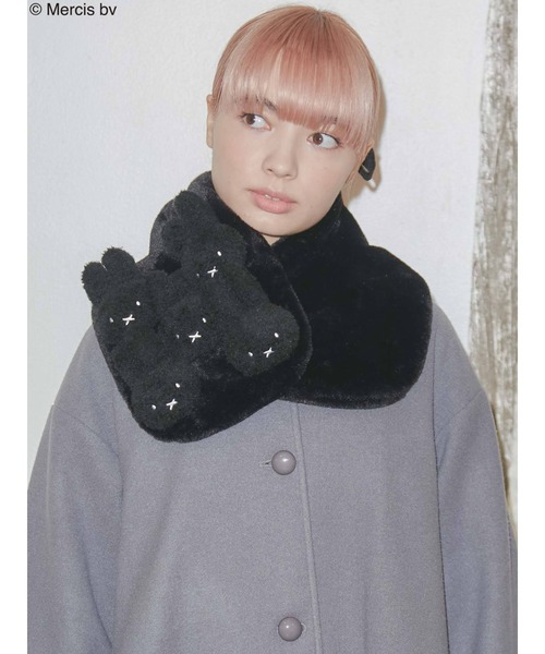 merry jenny（メリージェニー）の「もこもこmiffyティペット（マフラー・レディース・オフホワイト/ブラック・FREE）」の16枚目の写真