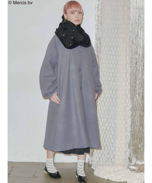 merry jenny（メリージェニー）の「もこもこmiffyティペット（マフラー・レディース・オフホワイト/ブラック・FREE）」の20枚目の写真