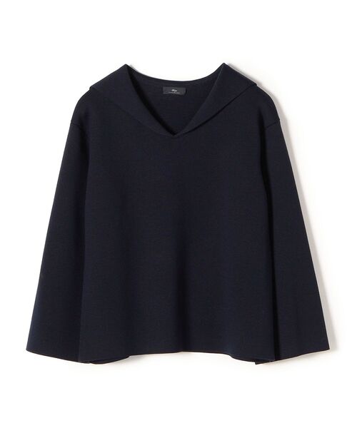 SHIPS（シップス）の「Primary NavyLabel:〈手洗い可能〉セーラーカラーニット（ニット/セーター・レディース・ライトグレー/ネイビー・ONE SIZE）」の2枚目の写真