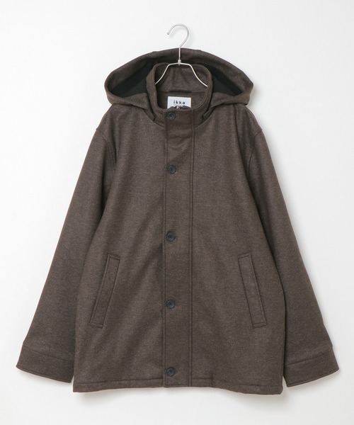 ikka(イッカ)の「ストレッチ裏フリースハーフコート(カバーオール・メンズ・ネイビー/ブラウン/グレー・S/M/L/XL)」の20枚目の写真