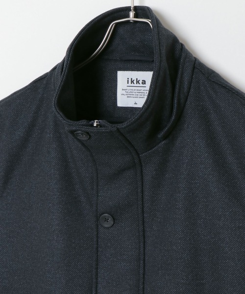 ikka(イッカ)の「ストレッチ裏フリースハーフコート(カバーオール・メンズ・ネイビー/ブラウン/グレー・S/M/L/XL)」の12枚目の写真