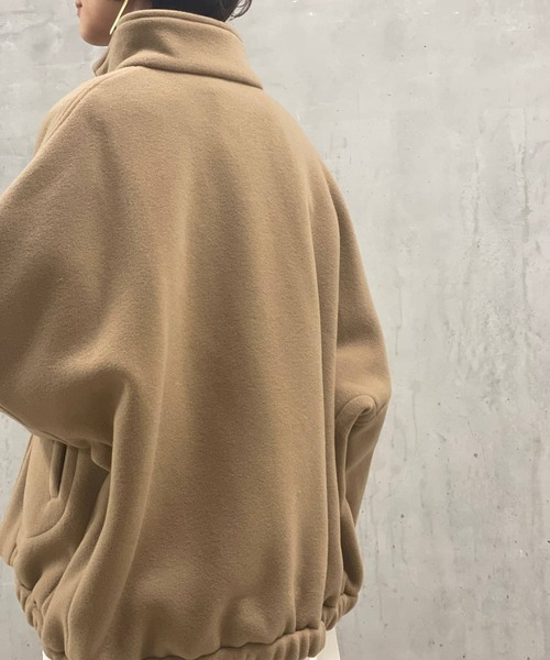 BEARDSLEY(ビアズリー)の「ワンピースやロングスカートとも好相性・圧縮ウールブルゾン(ブルゾン・レディース・ブラック/キャメル・FREE)」の6枚目の写真