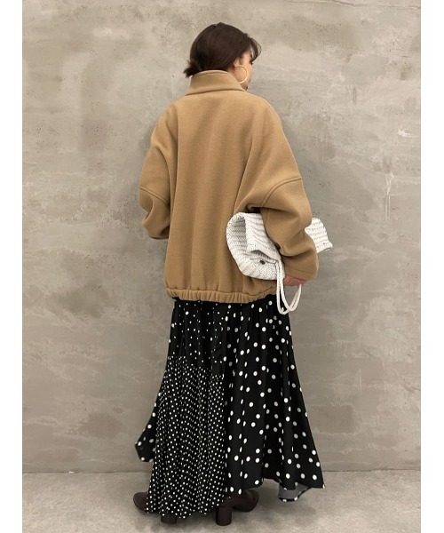 BEARDSLEY(ビアズリー)の「ワンピースやロングスカートとも好相性・圧縮ウールブルゾン(ブルゾン・レディース・ブラック/キャメル・FREE)」の17枚目の写真