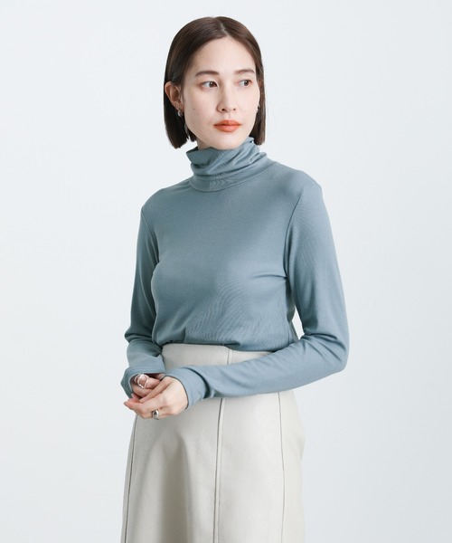 select MOCA(セレクトモカ)の「タートルストレッチトップス(Tシャツ/カットソー・レディース・ホワイト/ブラック/サックスブルー/ピンク/イエロー・FREE)」の16枚目の写真