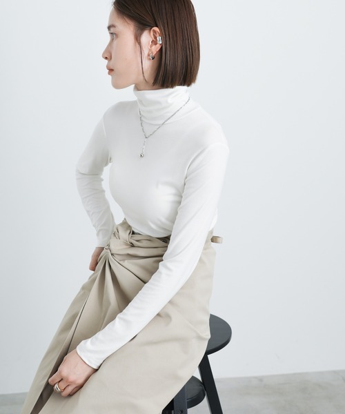 select MOCA(セレクトモカ)の「タートルストレッチトップス(Tシャツ/カットソー・レディース・ホワイト/ブラック/サックスブルー/ピンク/イエロー・FREE)」の21枚目の写真