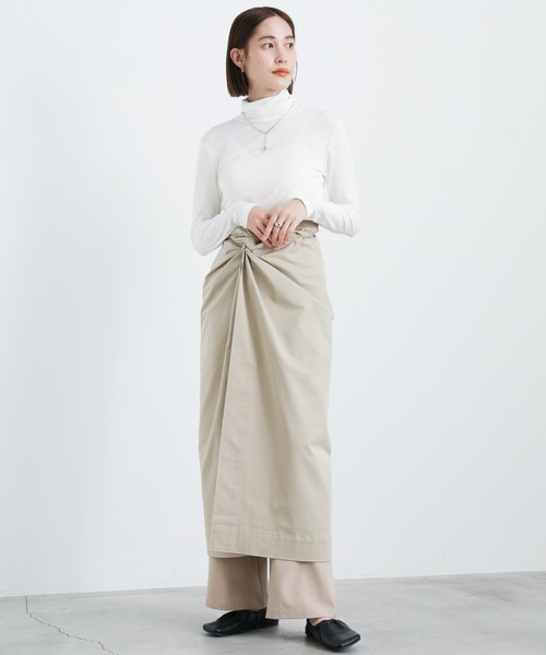 select MOCA(セレクトモカ)の「タートルストレッチトップス(Tシャツ/カットソー・レディース・ホワイト/ブラック/サックスブルー/ピンク/イエロー・FREE)」の9枚目の写真