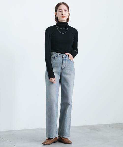 select MOCA(セレクトモカ)の「タートルストレッチトップス(Tシャツ/カットソー・レディース・ホワイト/ブラック/サックスブルー/ピンク/イエロー・FREE)」の10枚目の写真